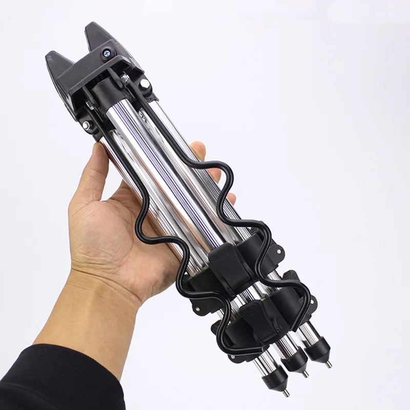 WEIHE A #   Soporte retráctil para caña de pescar, trípode de sección corta, marco de torreta plegable de aleación de aluminio grueso - imagen 3