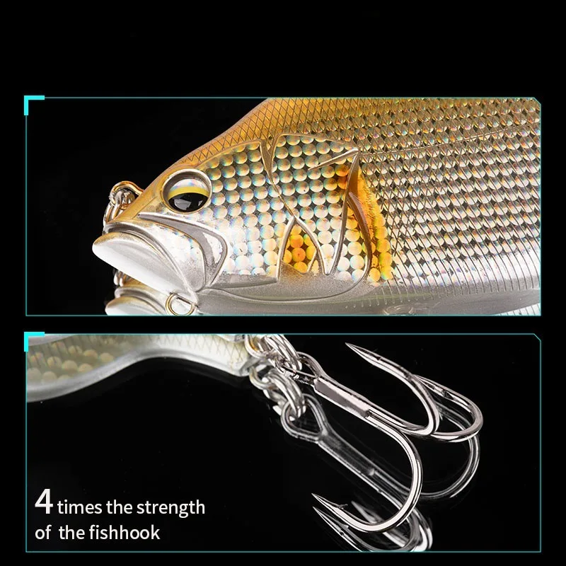 MUKUN Pike Fishing Vatalion 190mm cebo articulado con vibración Swimbait Bass señuelo 130g señuelo de pesca flotante Vatalion 190F Leurre - imagen 4