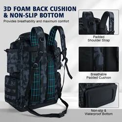 Goture 55L bolsa de caza de pesca de gran capacidad EVA Bottow equipo de pesca mochila duradera impermeable mochila de viaje para hombres