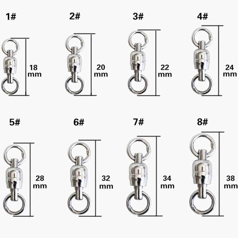 LEADDEERS-rodamiento de bolas giratorio de ambos extremos, anillo sólido de acero inoxidable, conector de pesca, accesorios de pesca - imagen 5