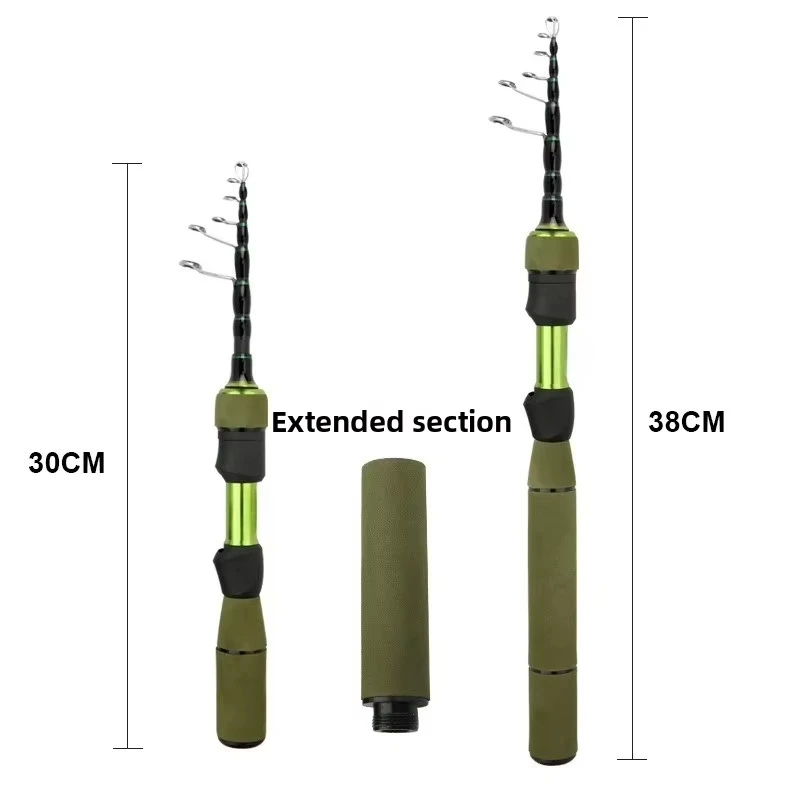 2026 nueva caña de pescar retráctil de carbono, mango de diámetro variable, caña de pescar con mango de pistola, accesorios y suministros para equipos de pesca - imagen 3