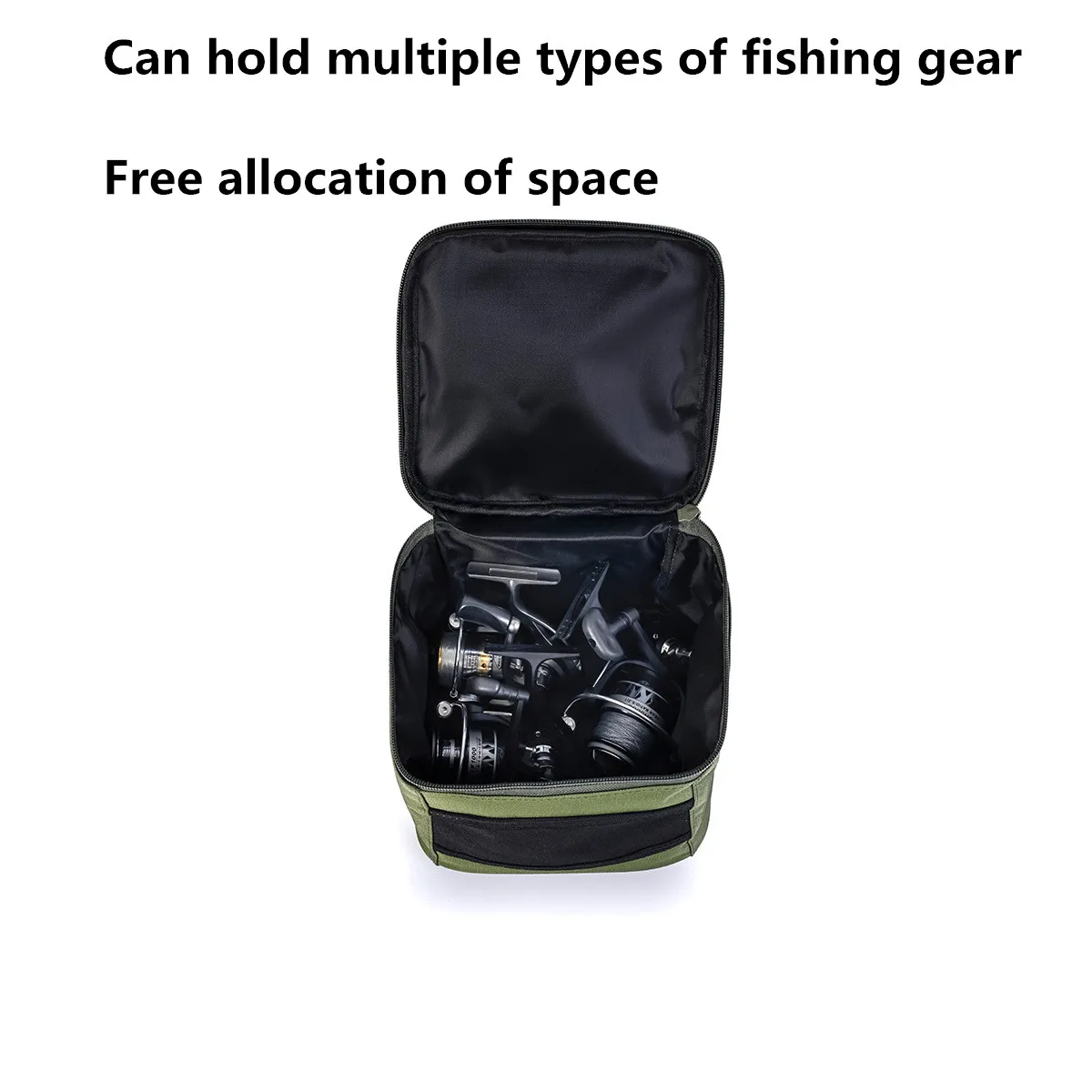 Bolsa de almacenamiento de rollo de pesca portátil, Estuche de transporte, atractor de rollo de tela Oxford, bolsa de transporte de rollo de pesca giratoria, suministros para exteriores - imagen 4