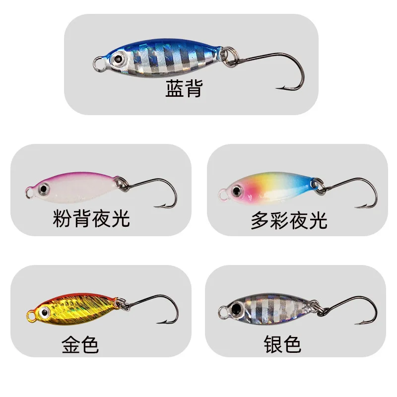 MUKUN 5 unids/lote plantillas pequeñas señuelo de pesca fundido en la costa 3g 5,5g Metal Jigging cebo duro Artificial accesorios de pesca - imagen 3