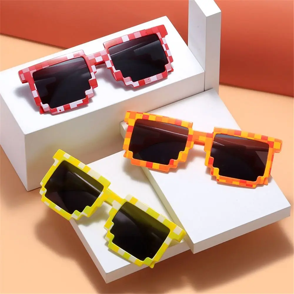 Gafas de sol de mosaico Retro Para adultos y adolescentes, lentes novedosas, divertidas, pixeladas, Cosplay de Halloween, accesorios para fotos - imagen 2