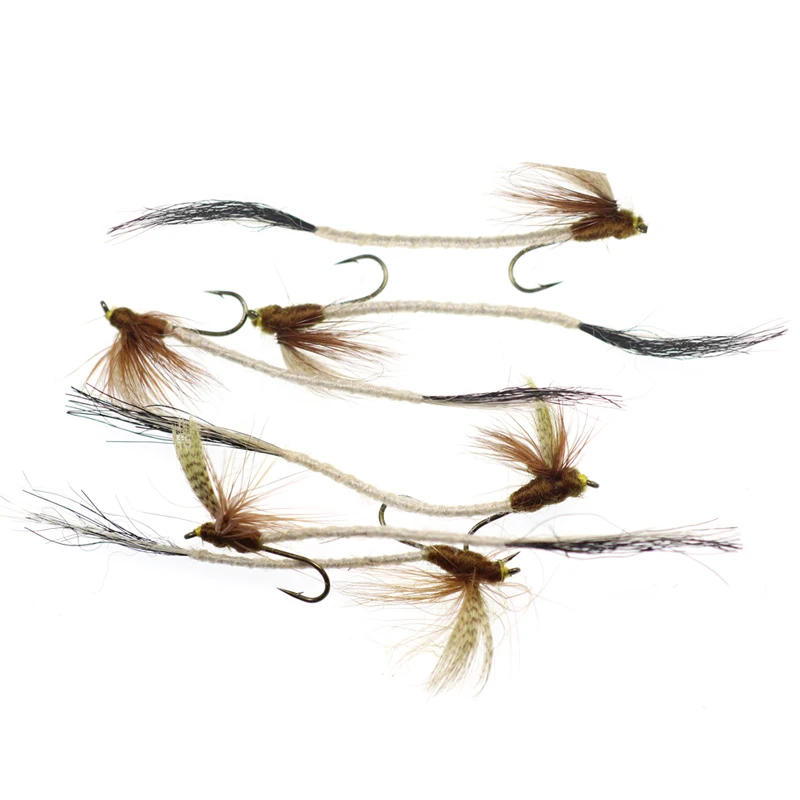 Wifreo-pesca con mosca, trucha, Color amarillo y marrón, cola larga, 10 #10, piezas - imagen 4