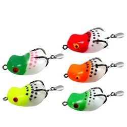 Swimbait Trueno mini rana flotante con brillos para perca y lubina
