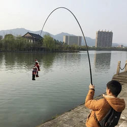 2 uds equipo de pesca ultraligero 7,2 M súper duro largo medio acción rápida caña de señuelo de plástico telescópica fibra mosca carpa corriente