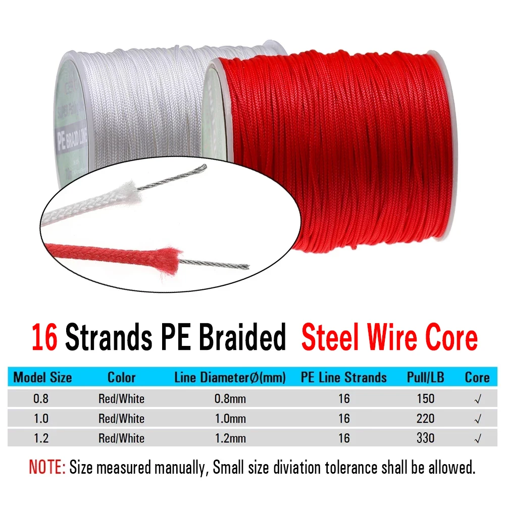 Wifreo-ganchos de ayuda trenzados de PE, 100 metros, 8/16 hebras, línea de pesca de agua salada, anzuelo de Jigging, señuelo de curricán DIY, línea atada, cuerda/cable - imagen 3