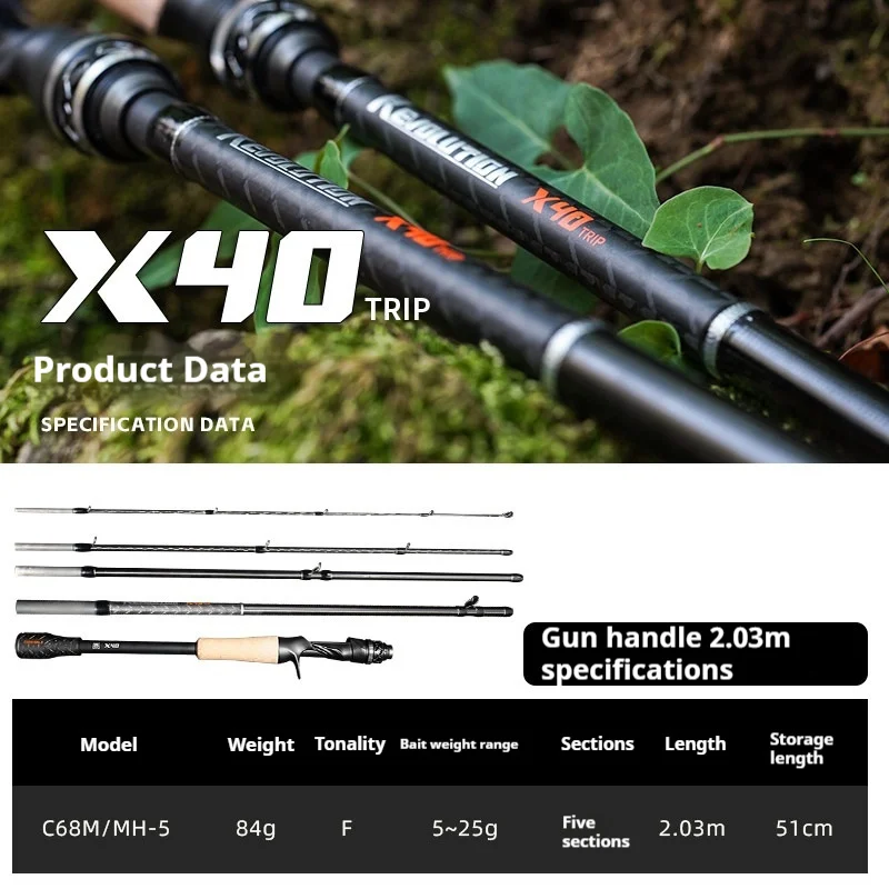 Cañas giratorias Jiyu X40 de 2 metros para pesca deportiva - imagen 4