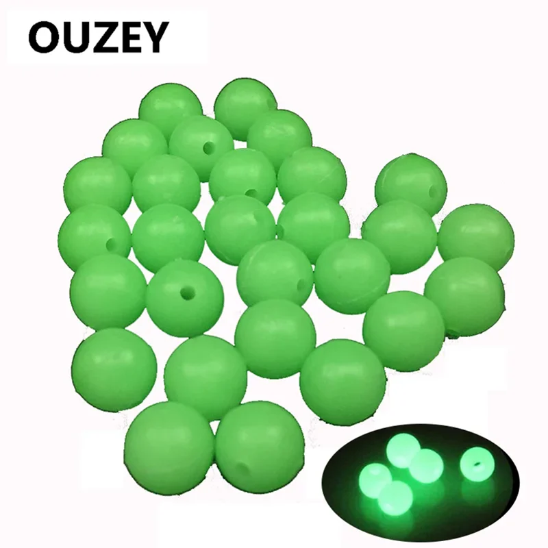 100 Uds cuentas de pesca duras 8mm cuentas de plástico verde redondas topes de pesca tapón equipo de pesca de carpa aparejos terminales - imagen 5