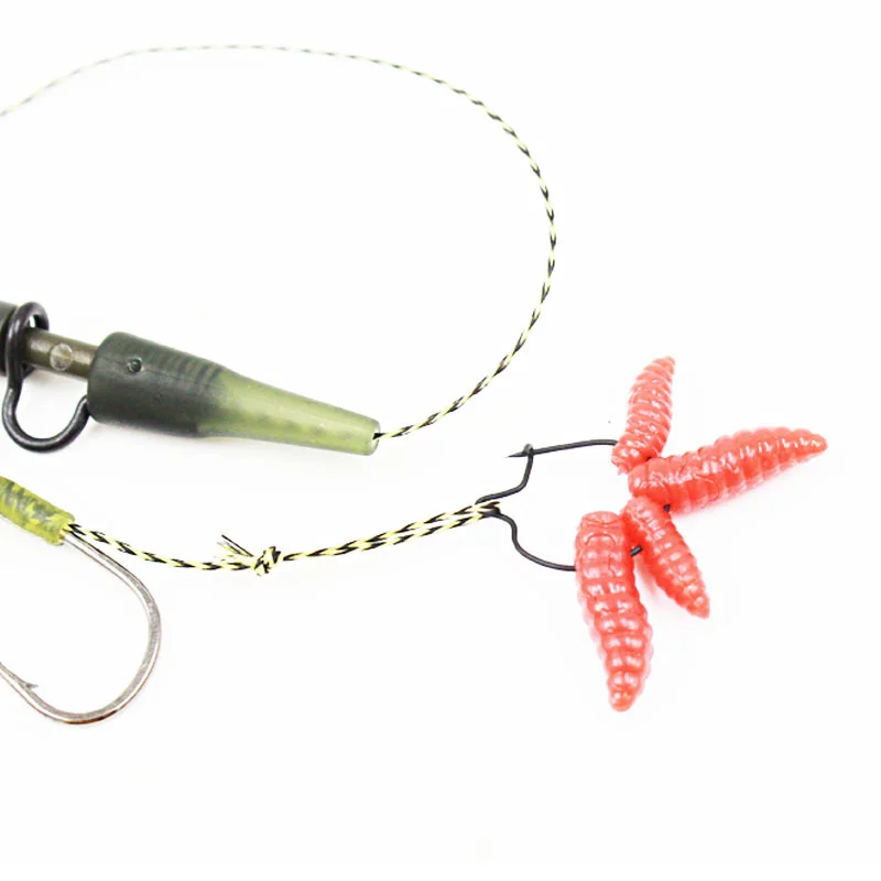 500 unids/lote aparejos de Pesca de carpa Clips de gusano accesorio de Pesca de carpa para anzuelo de gusano anillo de cebo aparejos terminales conector de aparejos de Pesca - imagen 4