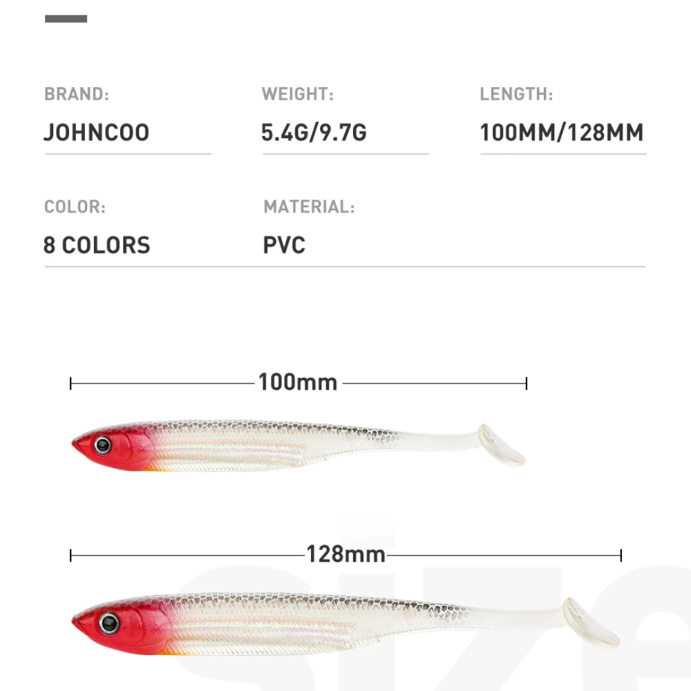 Señuelos de pesca, cebos blandos, 10cm, 5,4g, 12,8 cm, 9,7g, Iscas blandas, cebos artificiales, Leurre Louple para lubina, cebos de pesca - imagen 5