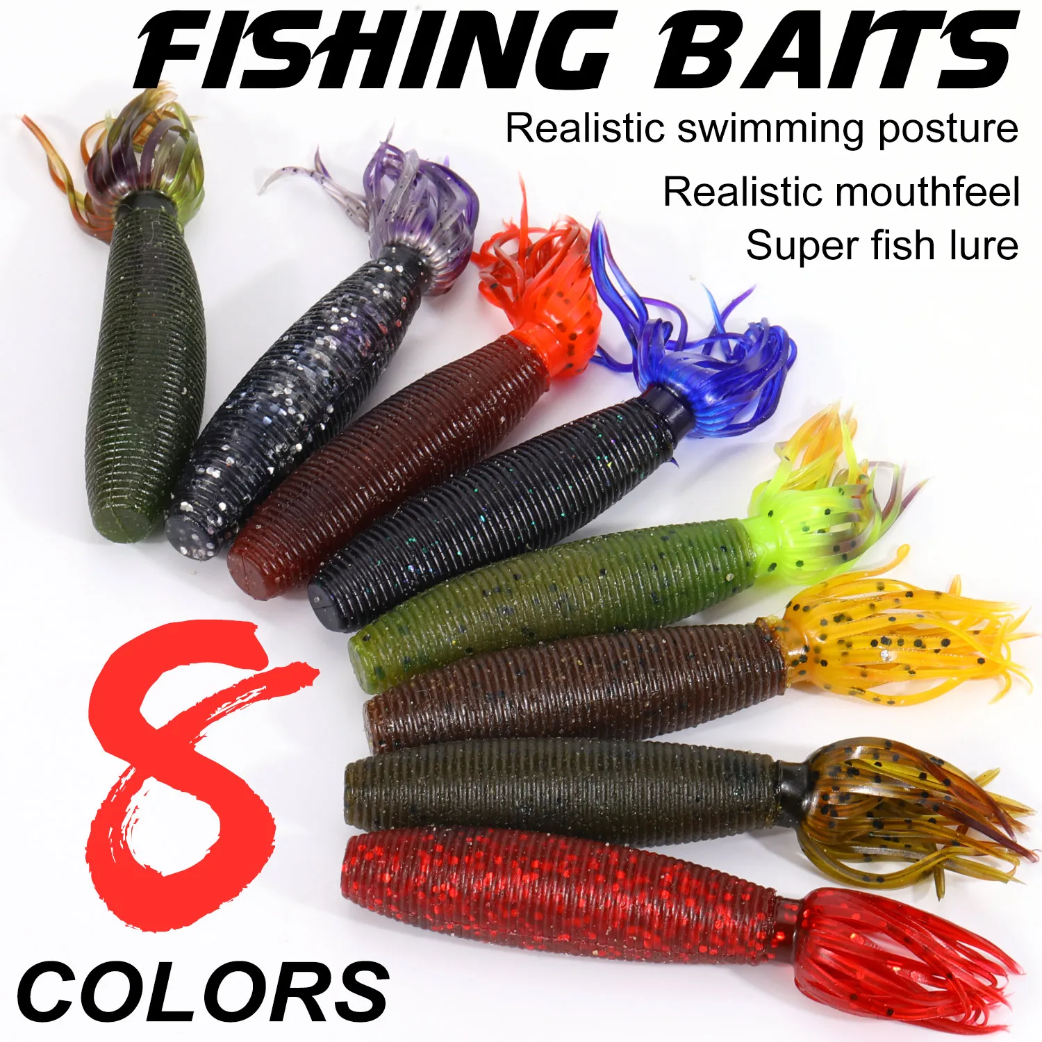 Sougayilang 5 uds cebo suave Jigging Wobblers silicona Artificial Swimbait 10g 95mm señuelo de Pesca suave lubina carpa aparejos de Pesca - imagen 4