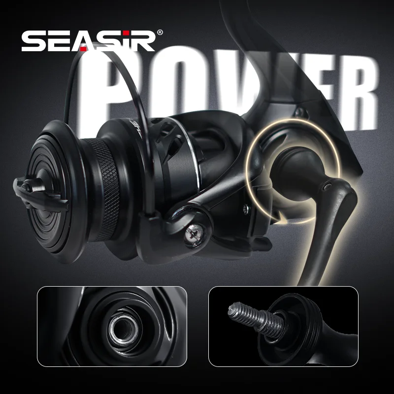 Carrete de pesca giratorio SEASIR TINGHE 5 + 1BB 10KG arrastre 5,2: 1 mango eléctrico de aluminio a prueba de agua de mar bobina ligera de alta calidad - imagen 5