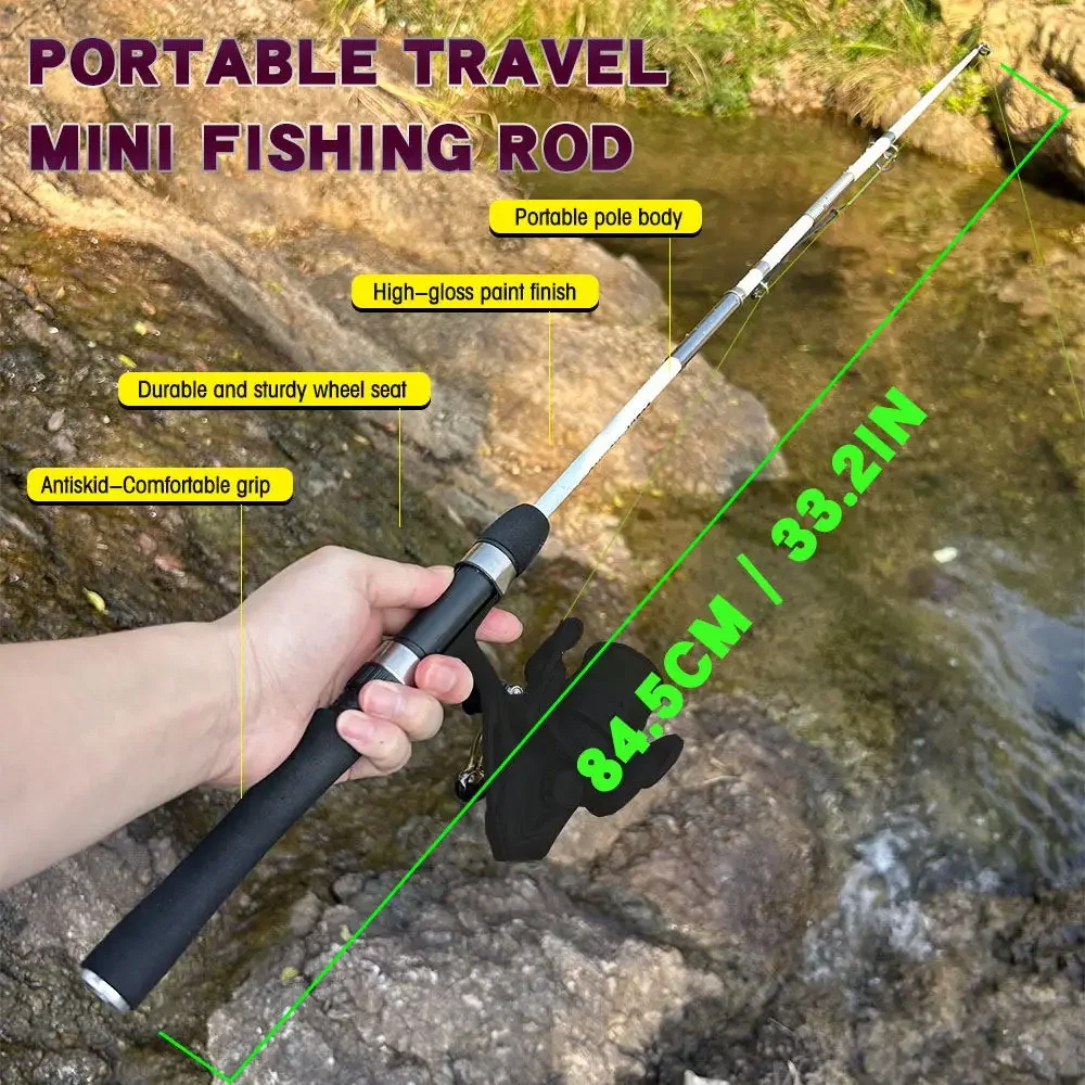 Caña de pescar automática con resorte telescópico, alimentador de carpa de Pesca de FRP giratorio, aparejos de poste portátiles de viaje súper cortos para niños - imagen 5