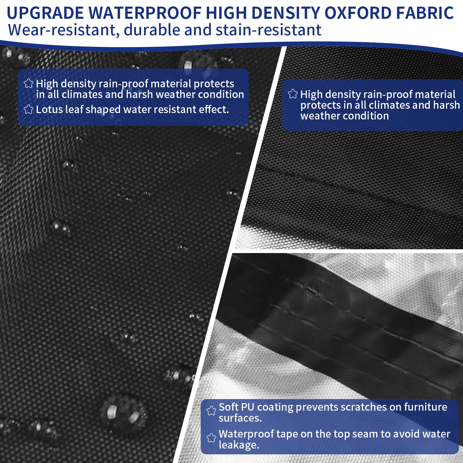 Fundas para columpio de jardín de 3 plazas, impermeables, resistentes, Oxford 210D, funda para silla columpio para exteriores, cubierta para hamaca de jardín y Patio con cremalleras - imagen 3