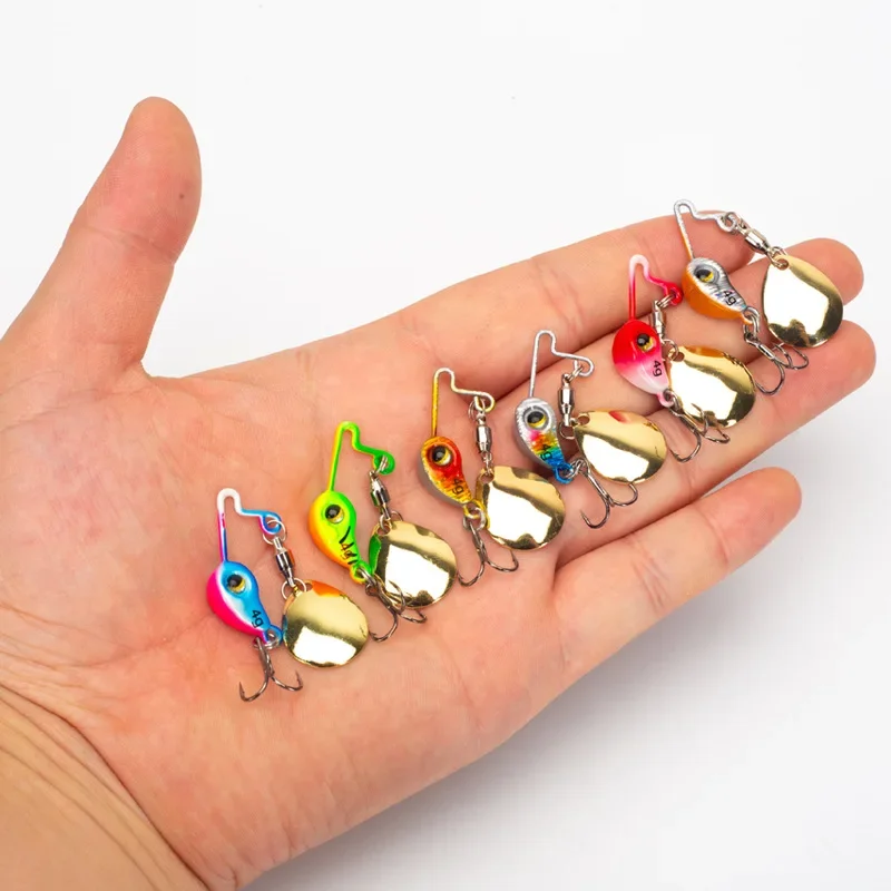 5 uds. De cebo giratorio de Metal VIB con vibración, cuchara giratoria, Señuelos de Pesca 4g 8g, plantillas para trucha, Pesca de invierno, cebos duros, aparejos de Pesca - imagen 4
