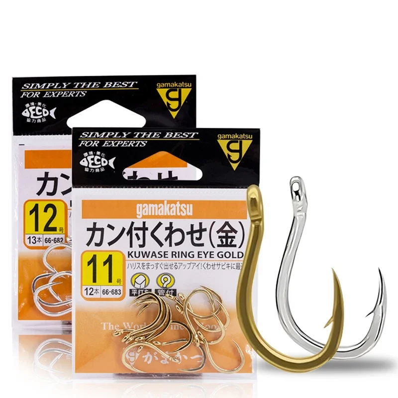 Gamakatsu-anzuelo para tubo de aguas profundas, pesca en barco, grande y afilado con bucle, anzuelo de púas, caballito de mar