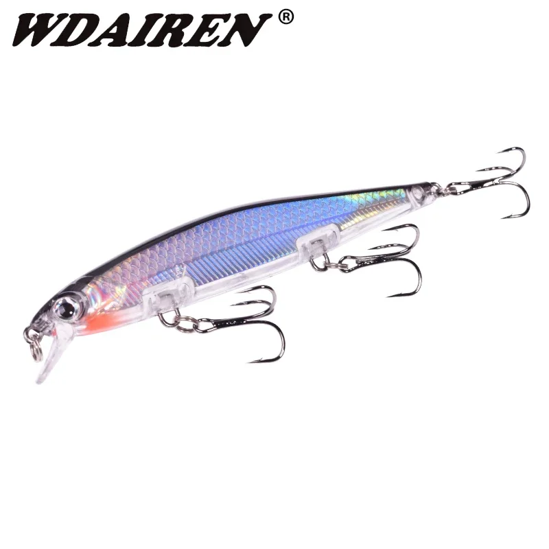 Señuelo de pesca Minnow, 11cm, 13,5g, Wobbler de plástico, cebo duro Artificial con anzuelo, aparejos de pesca para lubina, carpa, Lucio, Crankbait, 1 ud.