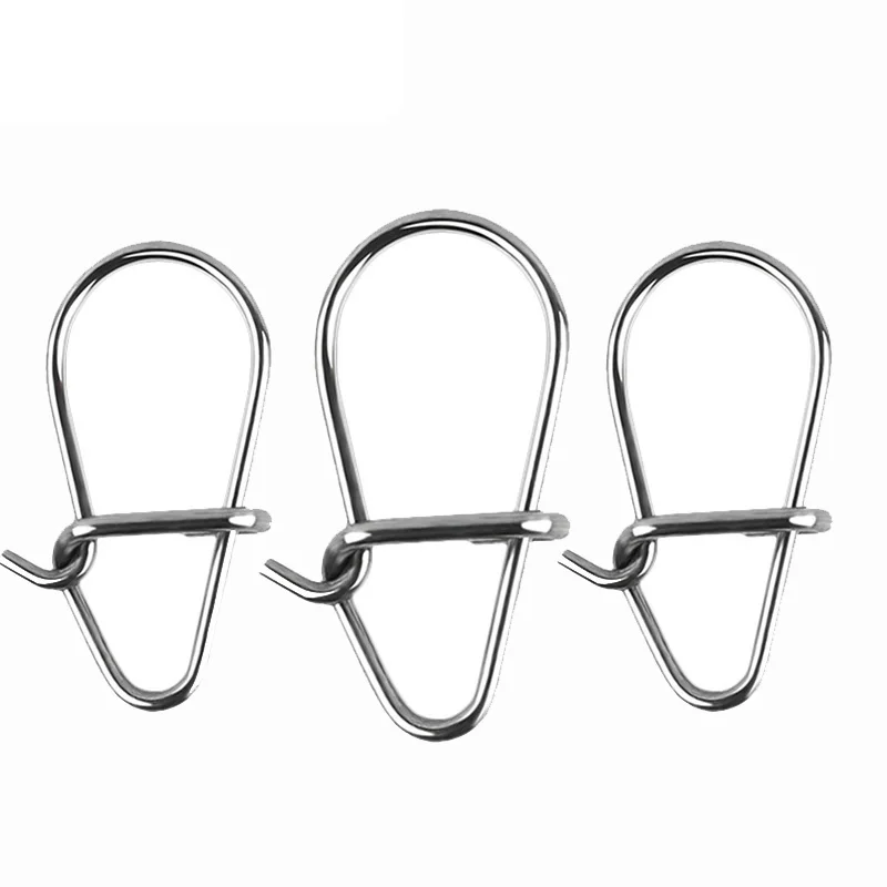 50 piezas-100 piezas 00 # -3 #   Pesca bonito gancho Snap Pin 304 barril de Pesca de acero inoxidable conector de señuelo giratorio accesorios Pesca - imagen 5
