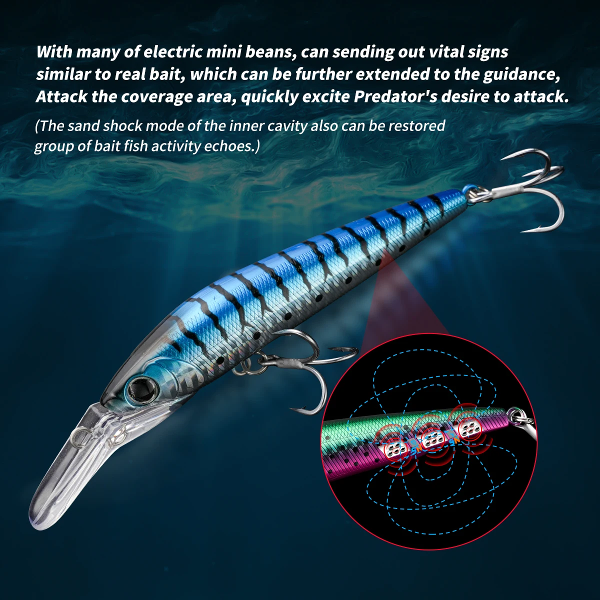 Jerkbait Suspendido 11cm para Pesca de Lubina y Lucio - imagen 5