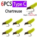 6pcs Chartreuse C