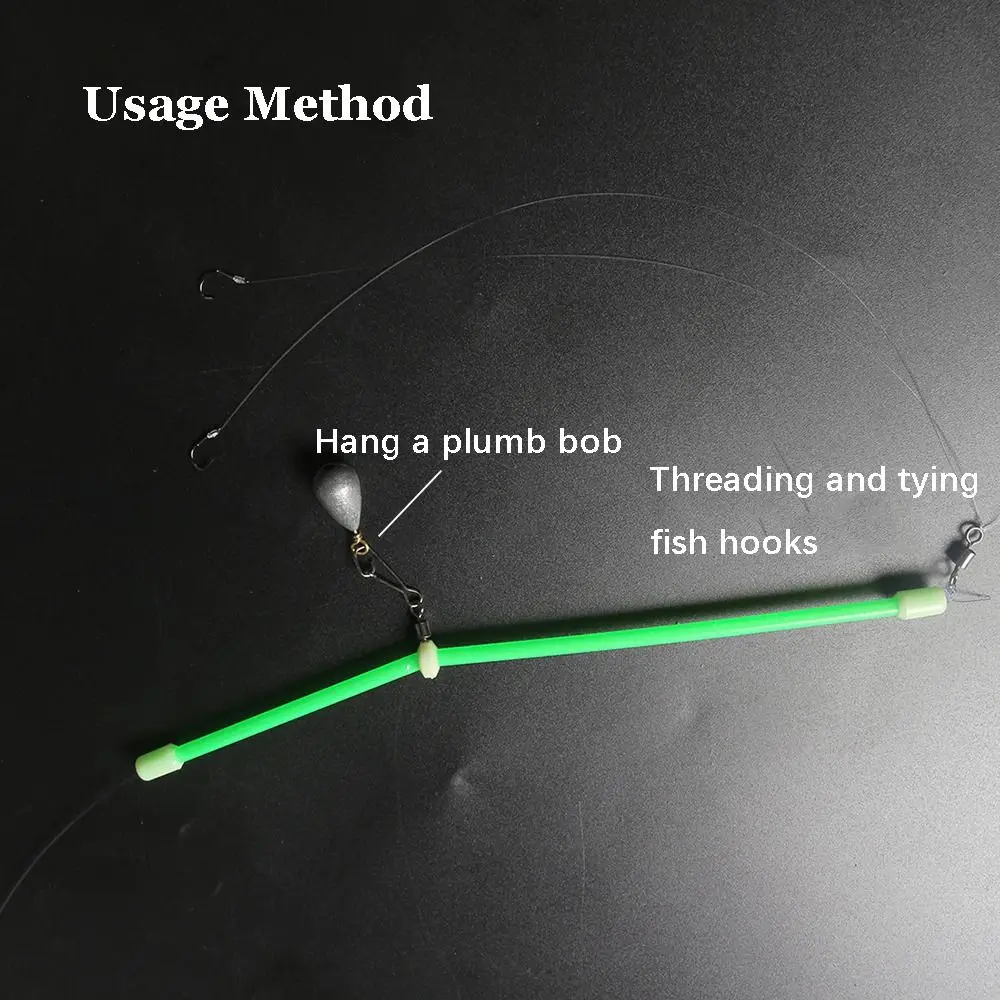 Aparejos de pesca verdes luminosos, herramienta de pesca con eslabones giratorios, soporte de equilibrio de tubería a presión, antienredos, 10 piezas - imagen 4