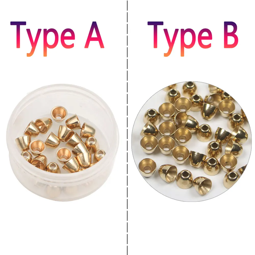 Bimoo 20PCS Brass Cone Heads for Tube Fly  Woolly Bugger Streamers Minnows Trout Fishing Lures Saltwater Flies Tying Material - imagen 5