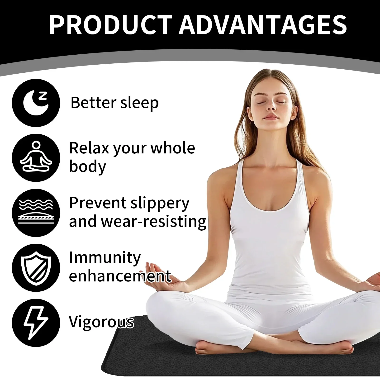 Grounding Mat for Sleep Energy Pain Relief Inflammation Balance Wellness Earth Connected Therapy for Grounding Conductive Rug - imagen 5