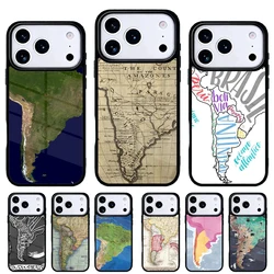 Funda iPhone resistente mapa América del Sur aventura larga para pesca