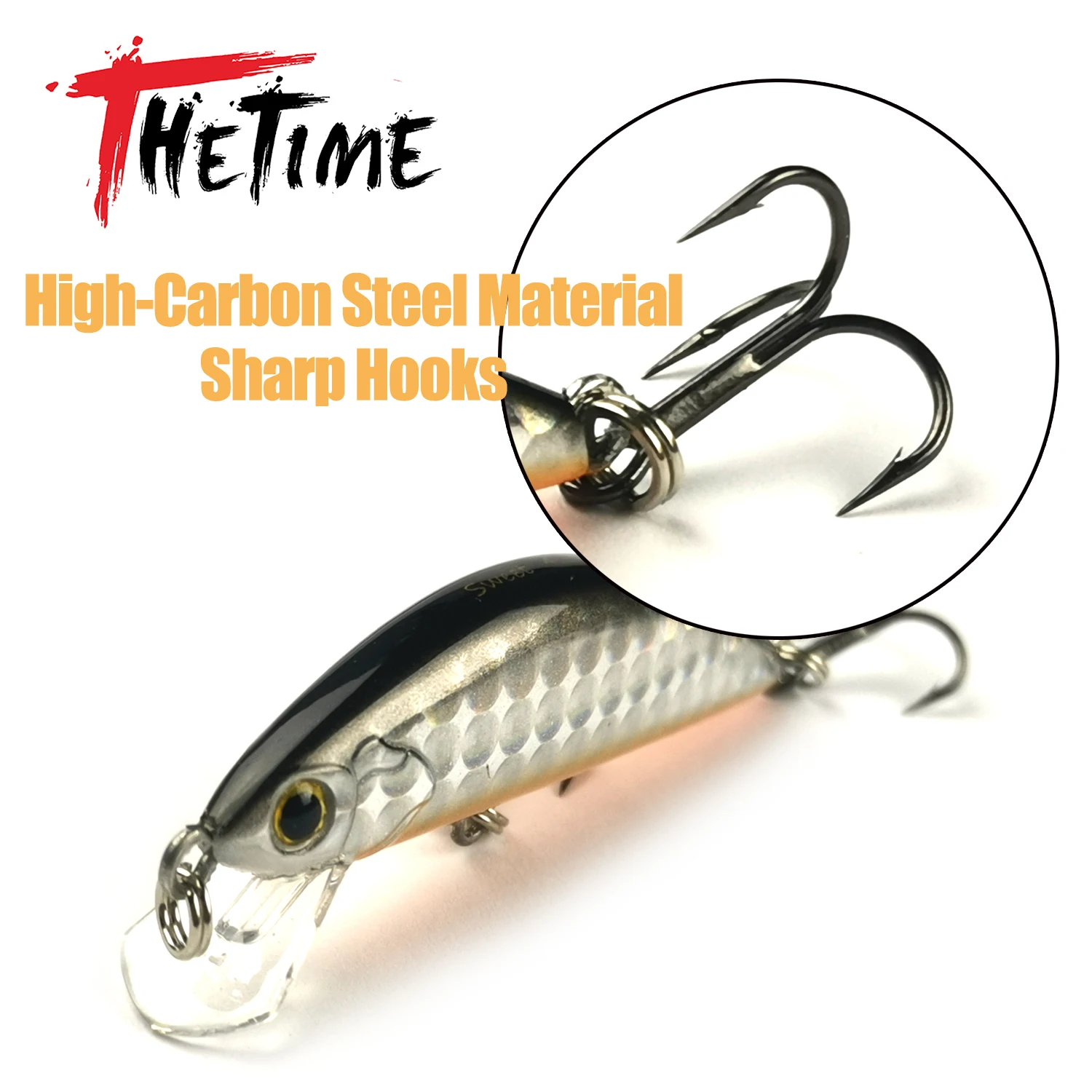THETIME SWEET 55 pequeño Jerkbait Minnow señuelo 55mm/4,5g Mini sábalo hundimiento Artificial Wobbler cebo para trucha perca Crappie pesca - imagen 4