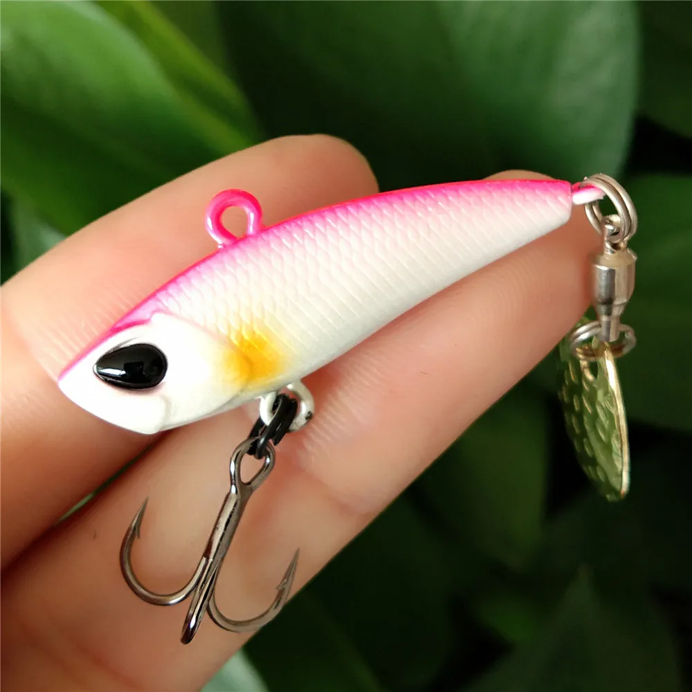 TSURINOYA 5 uds 17g/42mm cuchara giratoria cebos duros Metal VIB hundimiento señuelo de pesca SPIN MT pesca de fundición larga vibración lubina Pike - imagen 2