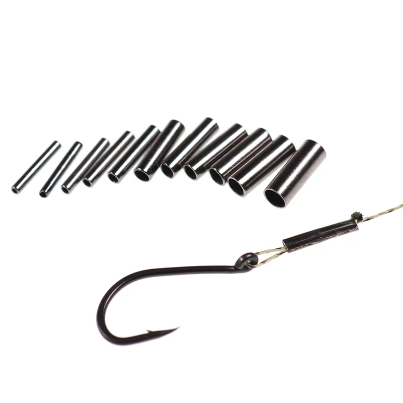Bimoo 200 Uds mangas de cobre de un solo barril accesorios de aparejos de pesca de agua salada línea de pesca fija engarces Mono y líder de cables - imagen 3