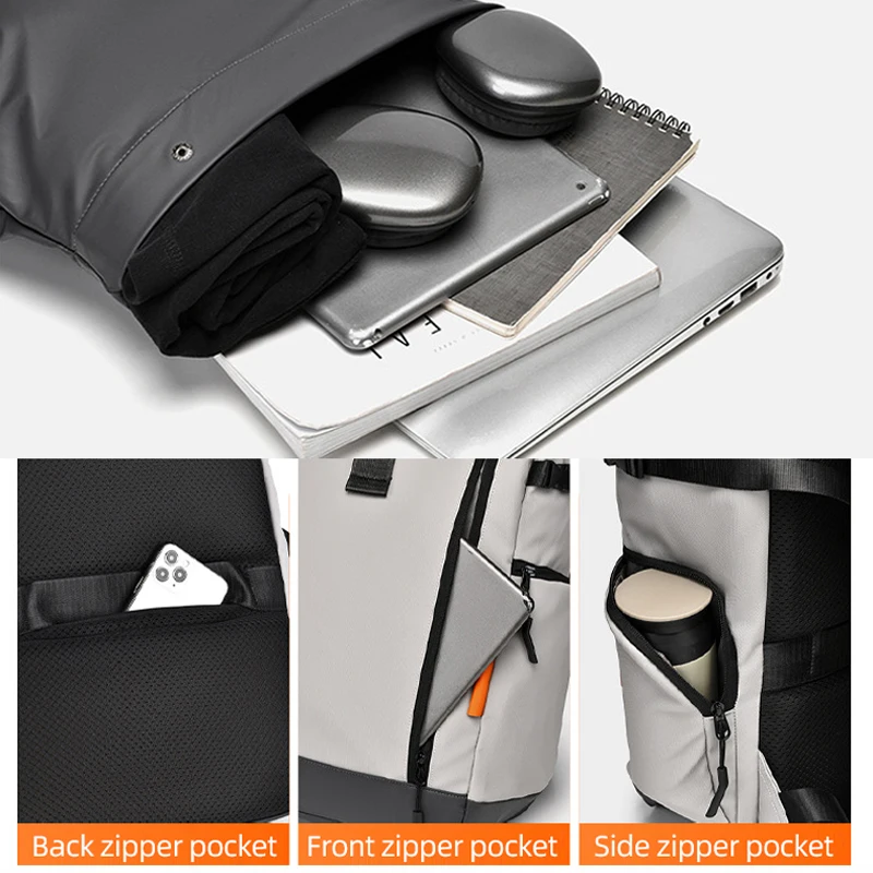 Mochila de pesca para hombres de negocios, bolsa expandible para viajes al aire libre, embarque, Camping, equipaje grande para ordenador portátil, mochila escolar para fin de semana - imagen 3