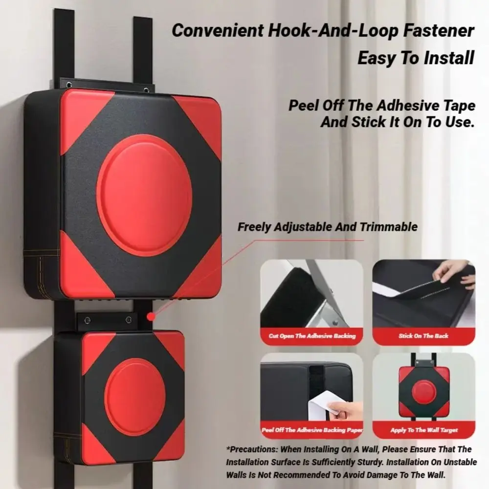 Nueva almohadilla de boxeo de pared ajustable, objetivo de boxeo de cuero sin taladro, almohadilla de entrenamiento de Taekwondo a prueba de golpes, deportes de combate - imagen 3