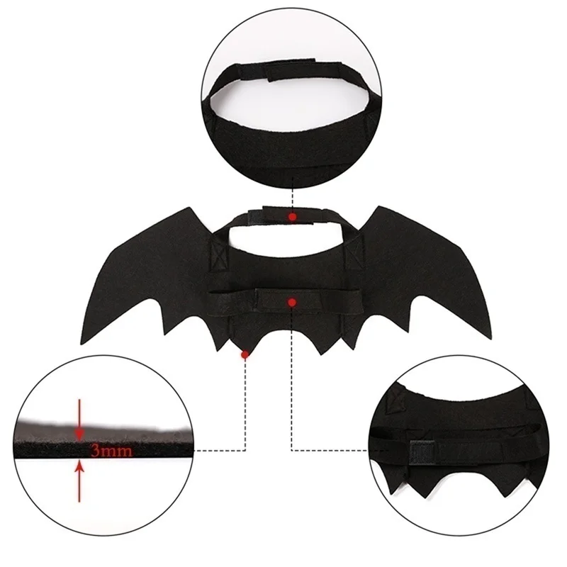 Harnes Alas Murciélago Negro para Gato y Perro – Disfraz Halloween - imagen 2