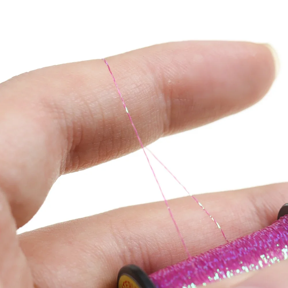 Wifreo 50M/carrete Glint ninfa oropel hilo metálico brillante Material de atado de pesca con mosca para zumbador de ninfa moscas secas 2 piezas/4 piezas - imagen 4