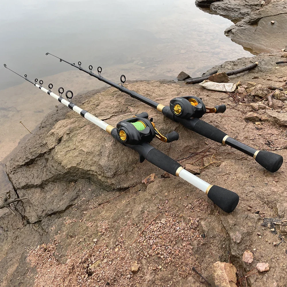 Kit profesional de caña de pescar y carrete, accesorio de fundición telescópica, ultraligero, relación de engranaje 1,6: 1, rueda para agua dulce, 2,4-7,2 m - imagen 4