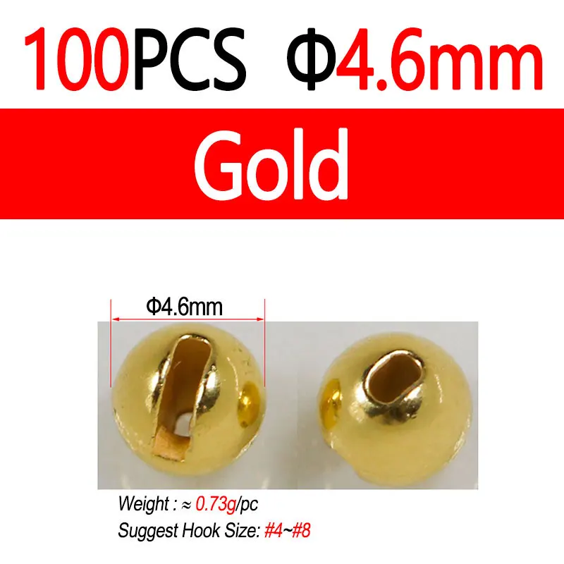 100pcs 4.6mm Gold