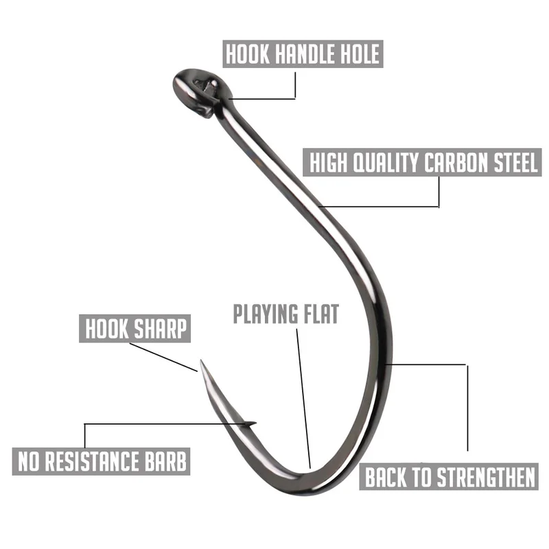 Sougayilang-anzuelo de pesca de acero con alto contenido de carbono, conjunto de anzuelos plateados con caja 3-12 #, aparejos de pesca con púas fuertes, 500 Uds. - imagen 3