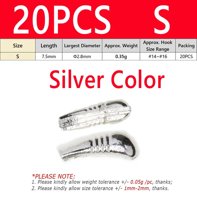 20PCS S Silver