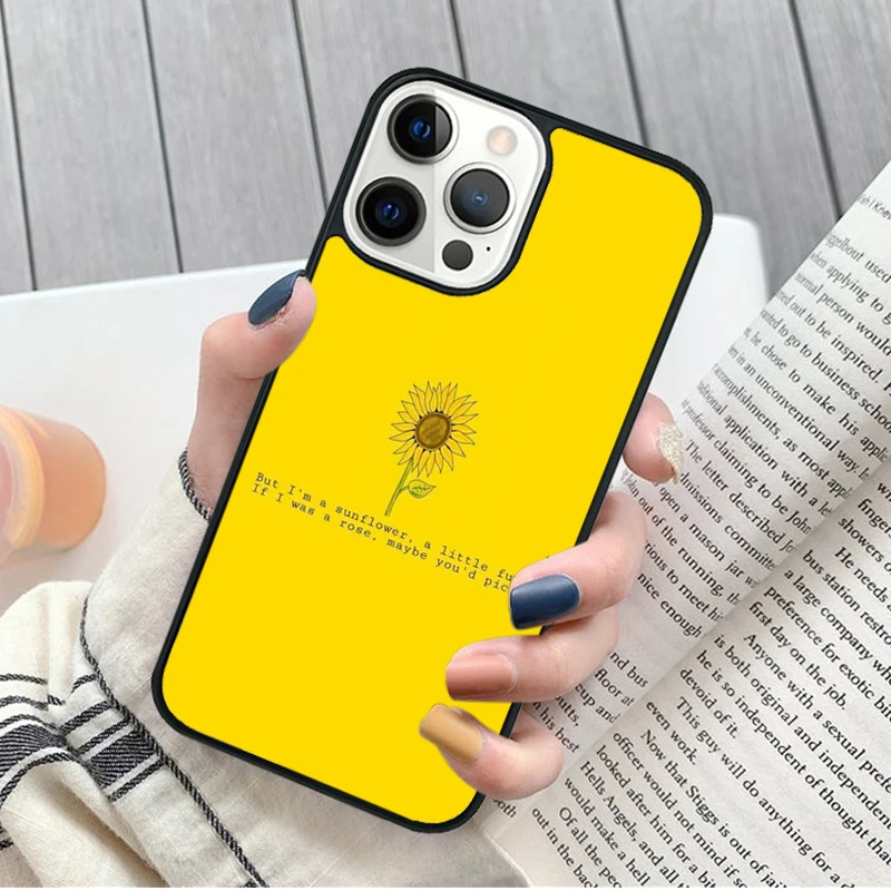 Funda Sun Flower amarillo vistas frontal y lateral