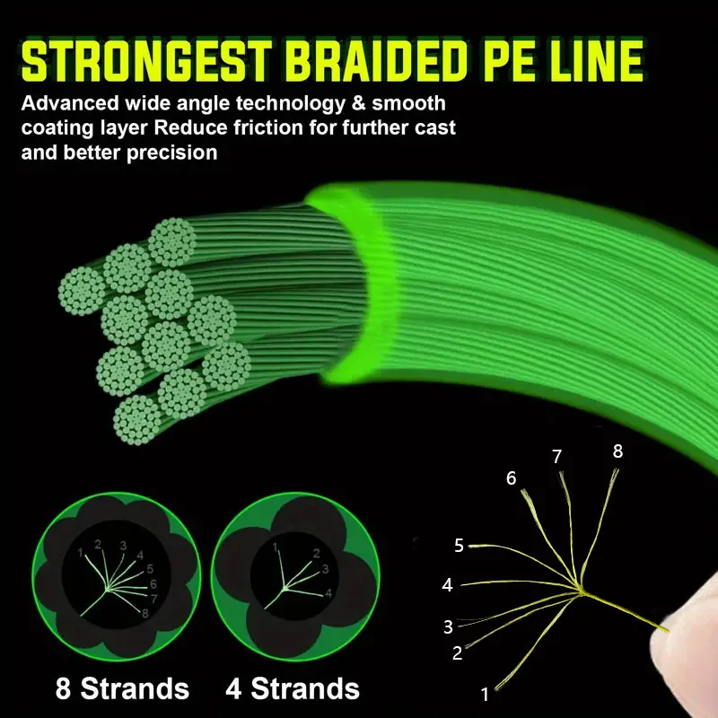 PAZA-sedal de Pesca trenzado colorido, 8 hebras, 300M, 100M, tejido de PE japonés, multifilamento, Pesca de carpa, Angeln, herramientas de alambre para agua salada - imagen 3