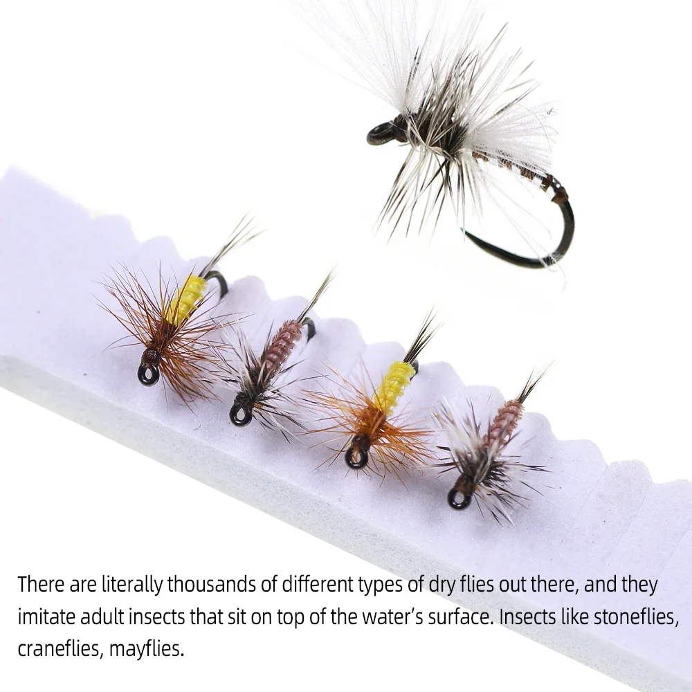 Wifreo 5 piezas/6 piezas # 20 anzuelo sin púas gallo Hackle Mayfly CDC pluma mosca seca insecto Artificial cebo trucha Grayling señuelo de pesca - imagen 5