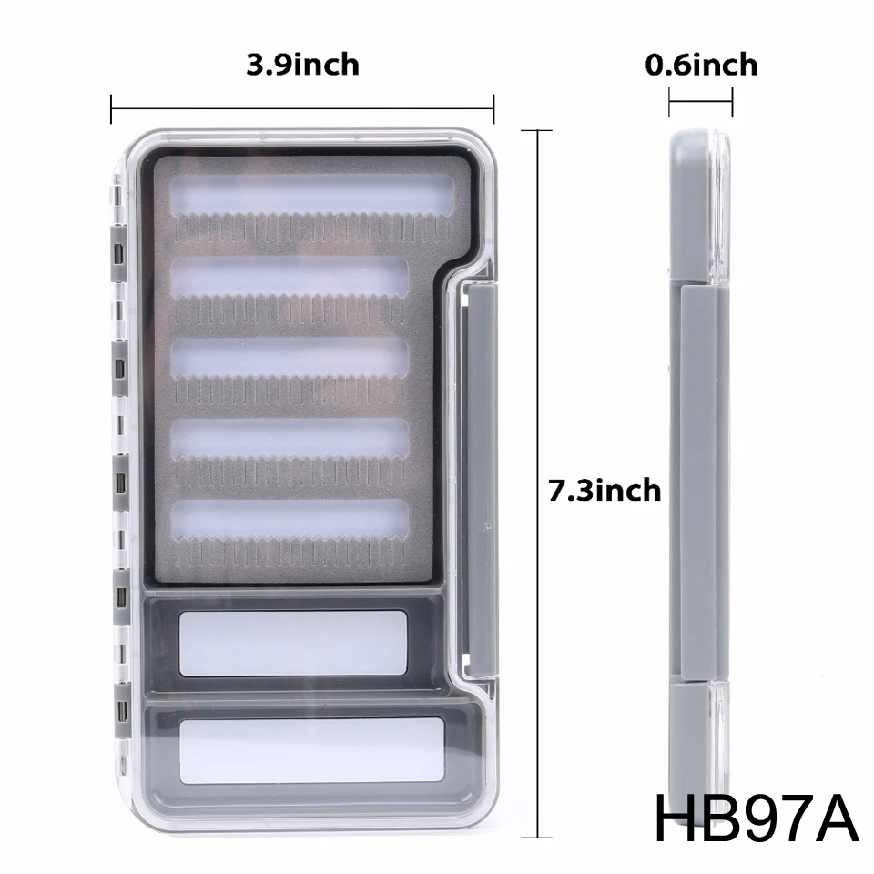 Caja para moscas Maximumcatch-impermeable, fácil agarre, inserto de espuma con hendidura, compartimento magnético, caja de aparejos de pesca con mosca - imagen 3