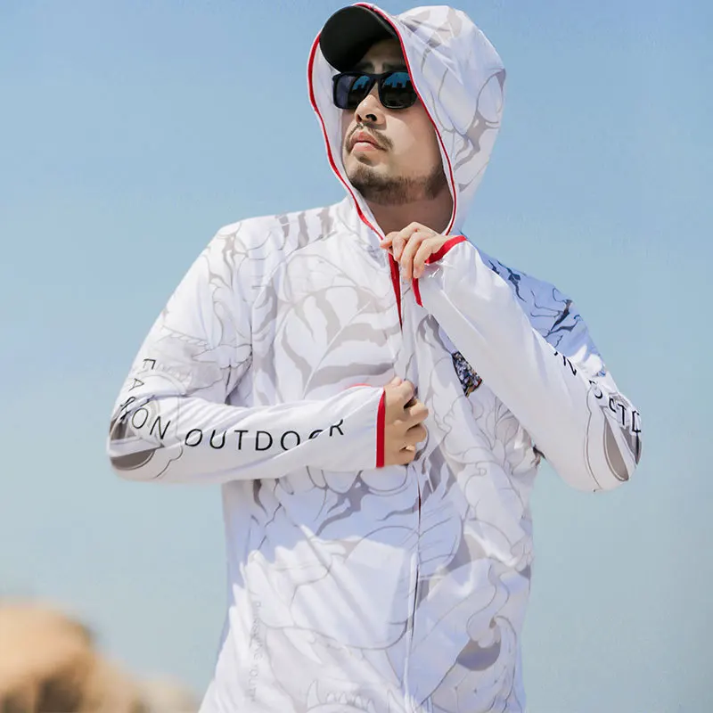 Camisa de pesca Upf 50, capucha de manga larga, top y pantalones resistentes al desgaste de secado rápido, conjunto de máscara de pesca con protección UV para exteriores - imagen 4