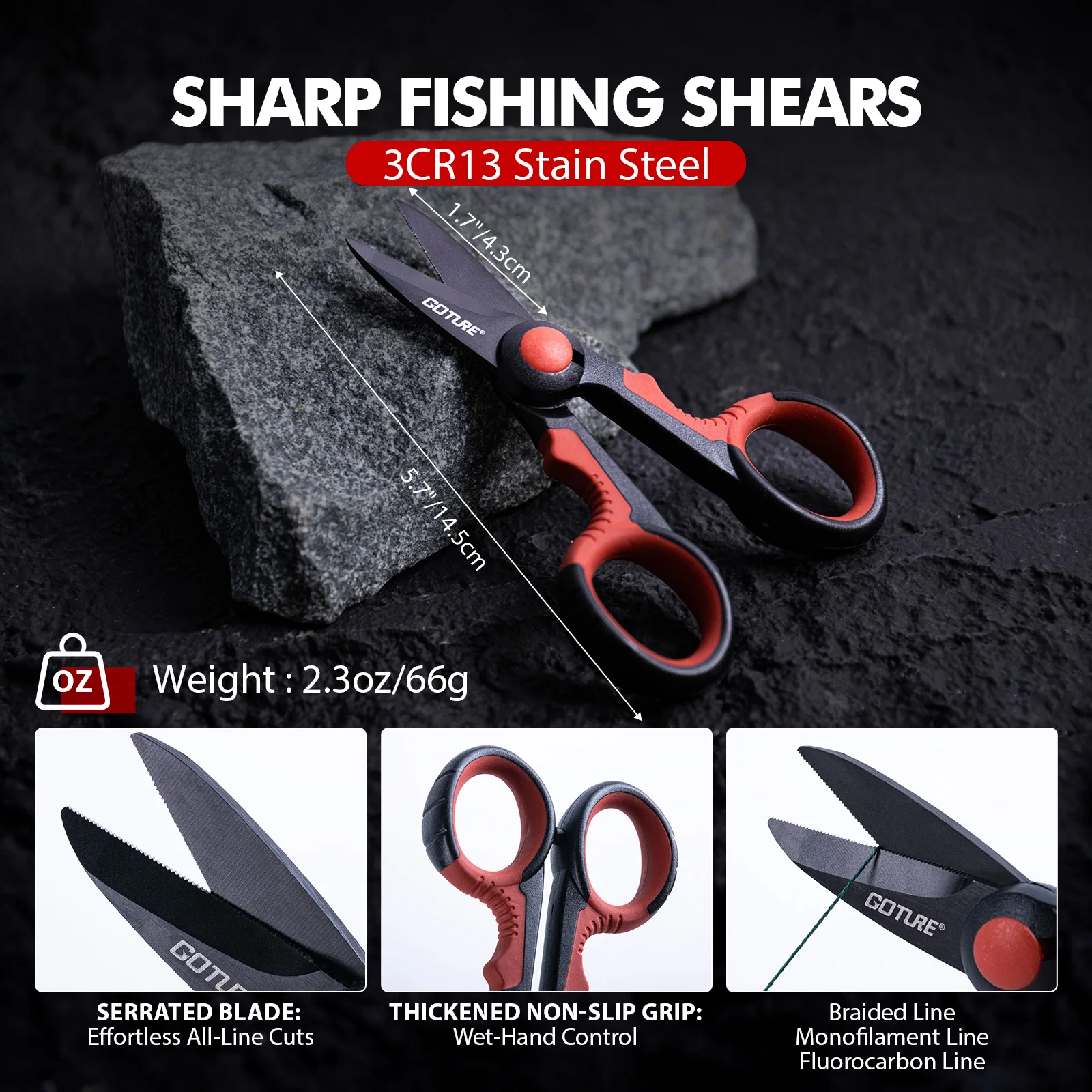 Goture Set Herramientas Pesca Alicates Tijeras Afilador – Regalo - imagen 4