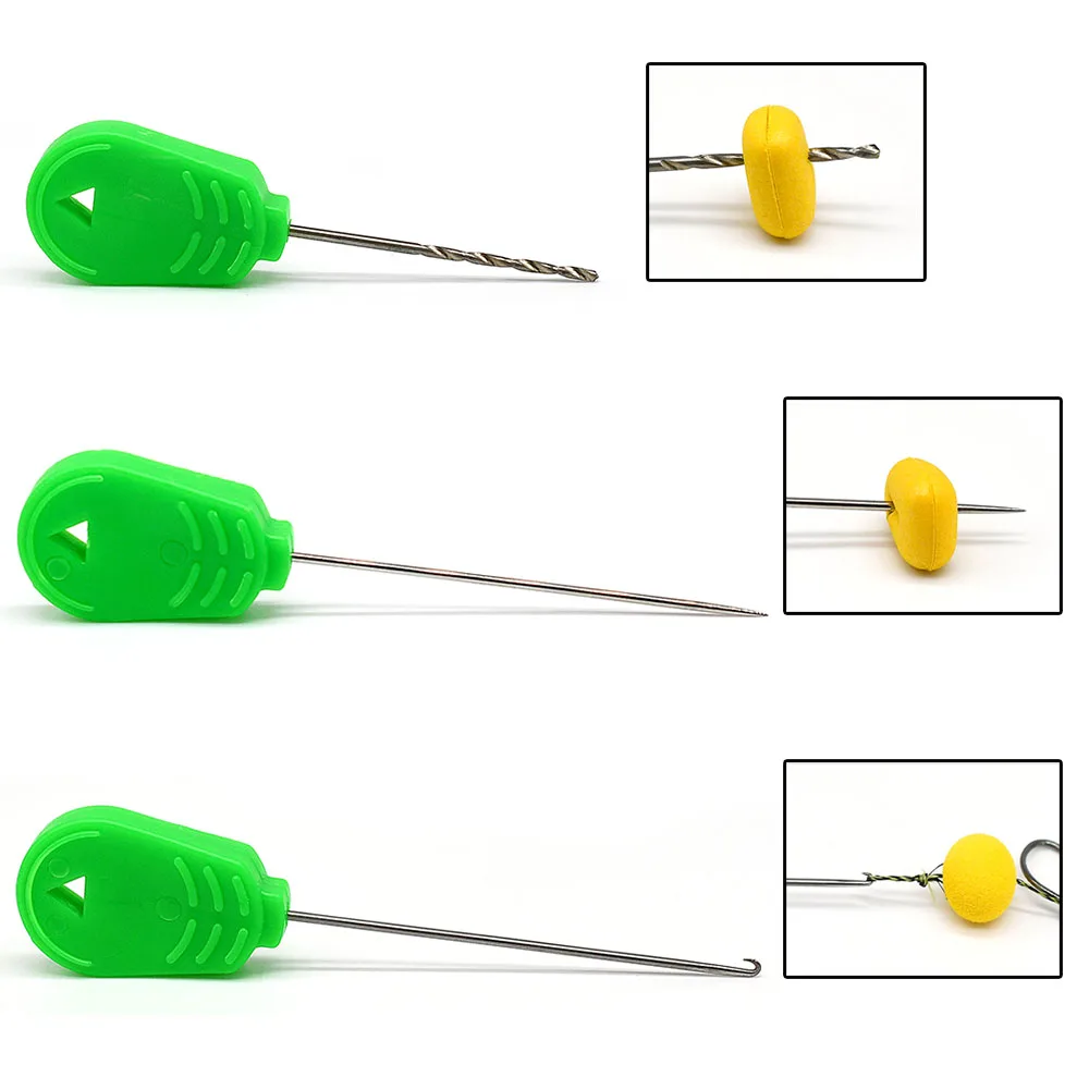 MNFT 3 unids/set aparejos de pesca de carpa Kit de agujas de cebo aparejos de taladro Kit de herramientas de aparejo línea de pesca equipo de atado de moscas - imagen 5