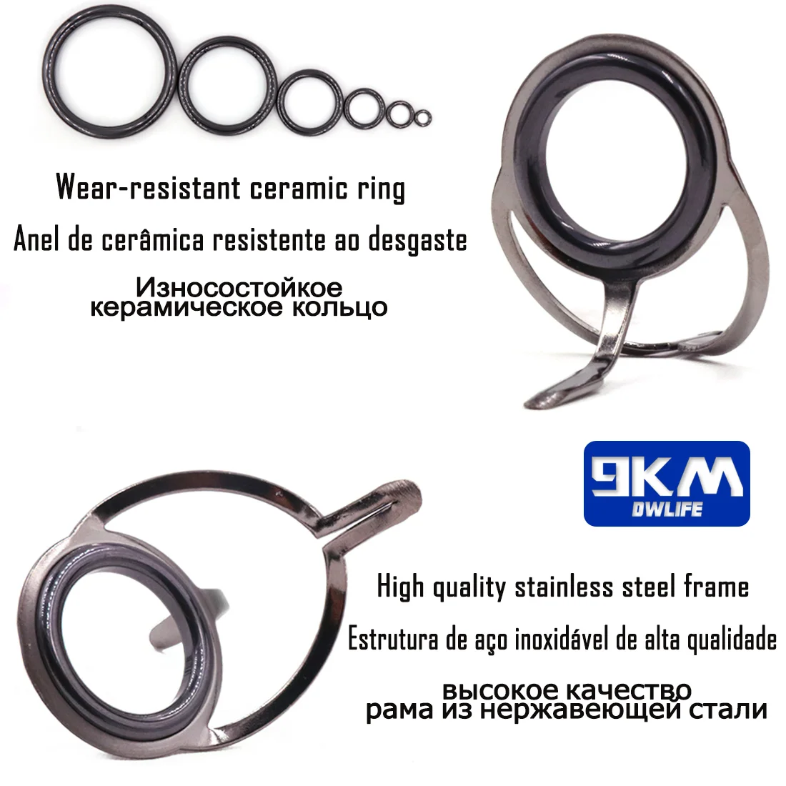 Anillos ceramicos de acero inox para guias de cana – Kit reparacion - imagen 3