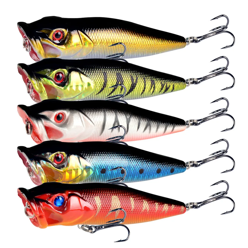 Señuelos de Pesca de gran Popper, 1 piezas, 9,5 cm, 12g, ojos 3d, cebo Topwater Crankbait, Wobblers, aparejos Isca Poper, Japón - imagen 5